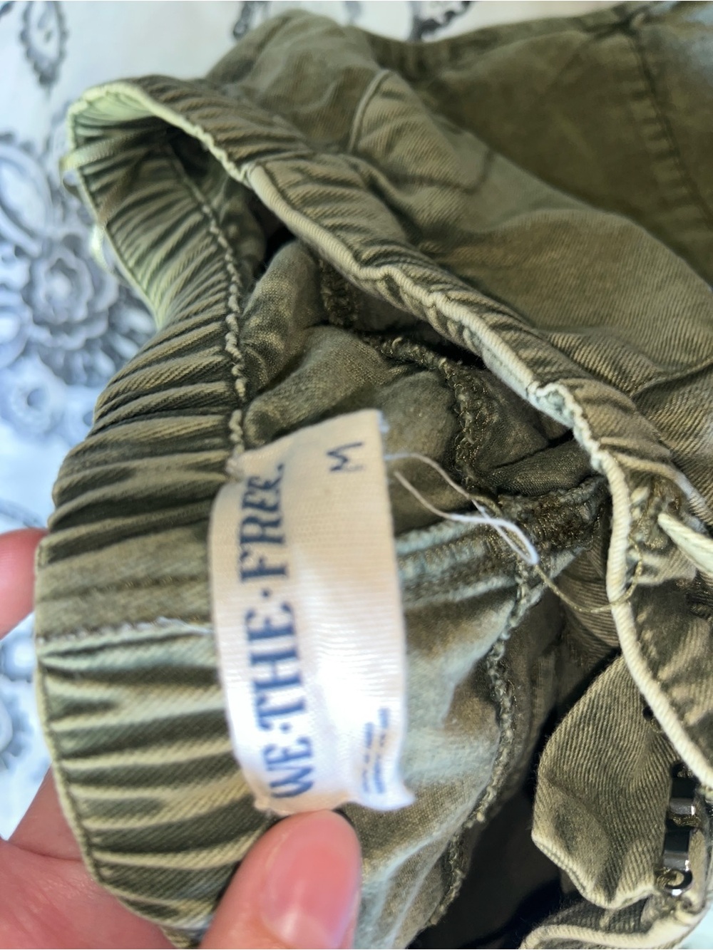 Free People Olive Green Drawstring Utility Shorts